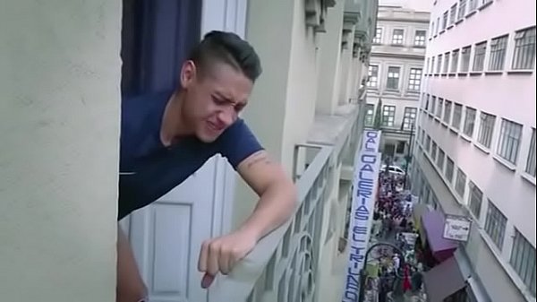 Balcony gay fuck